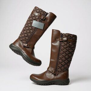 Pacific Mountain Elina Thinsulate Quilted Tall Brown Outdoor Boots Ladies 9 NWT